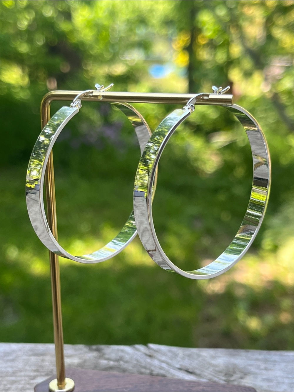 Large Sterling Silver 925 Hoop Earrings